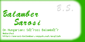 balamber sarosi business card